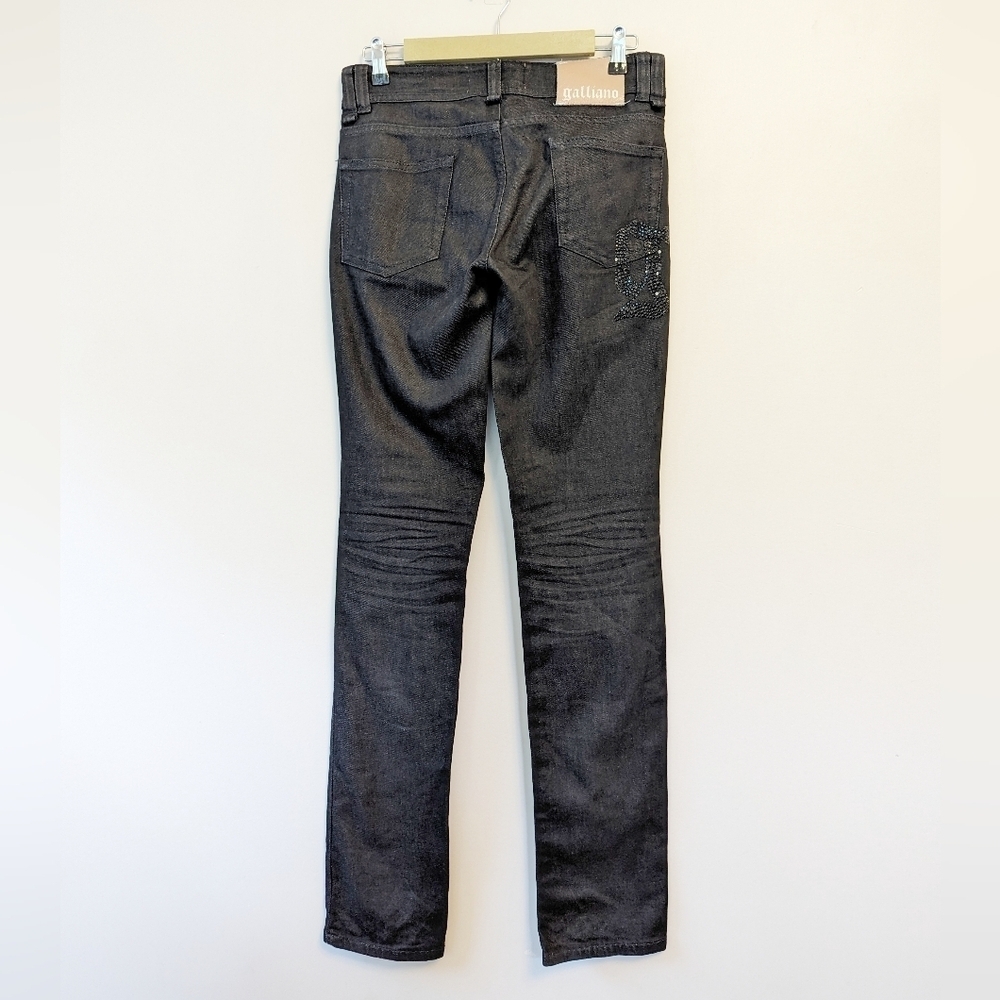 John Galliano Y2K Bling Black Skinny Jeans Tall Inseam